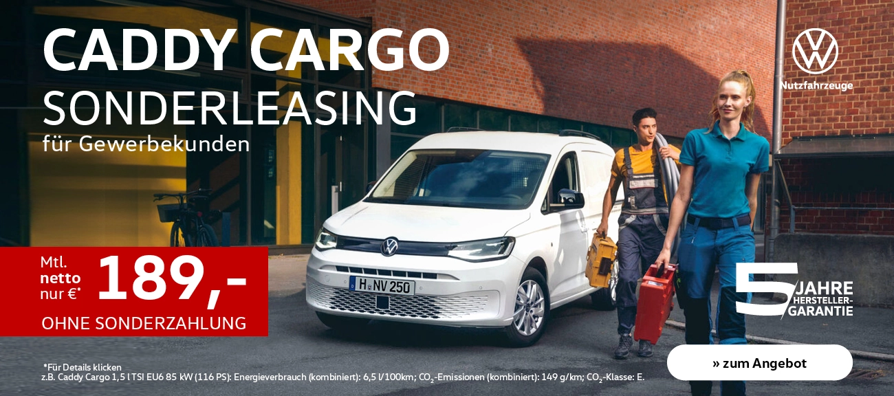 VW Caddy Cargo für Gewerbekunden